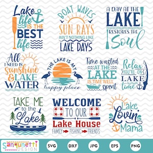 Lake SVG Bundle, Summer Lake Clipart, instant download