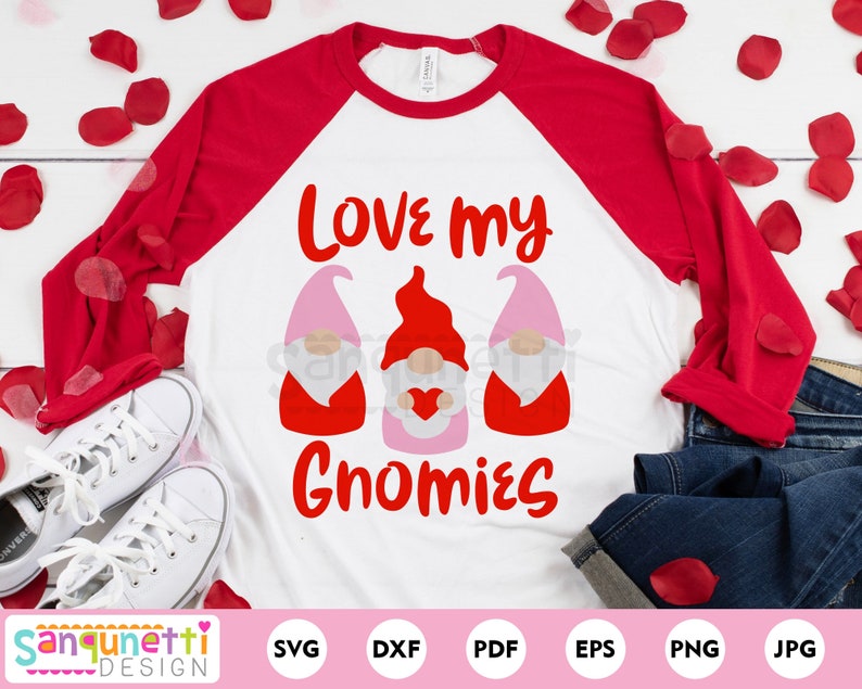 Download Love my gnomies Valentine SVG Gnome svg cut file png jpg dxf | Etsy