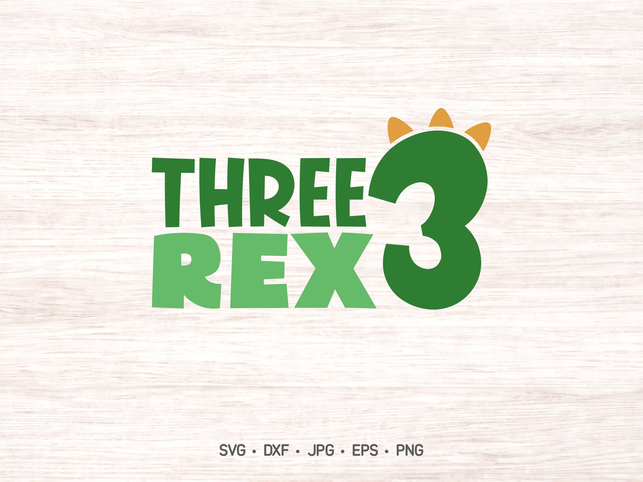 Three Rex SVG, 3rd Birthday Dinosaur Design - Etsy