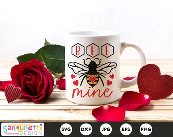 Bee Mine Valentine SVG, cricut and silhouette, instant download