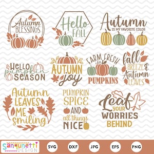 Autumn SVG Bundle, Fall Decor SVG and clipart