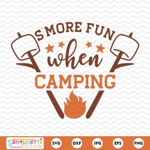 Mais diversão com camping SVG, citação de camping, SVG de verão, arte digital de camping