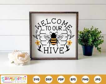 Welcome to our hive SVG, Honey bee cut file, png jpg dxf svg, cricut and silhouette, instant download
