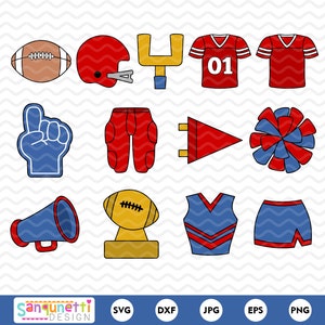 Bundel voetbalclipart en SVG | Cheerleadingafbeeldingen | Leuke en dikke voetbal, png