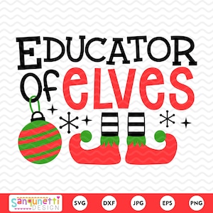 Erzieher der Elfen svg, Weihnachtslehrer svg, Weihnachts-Shirt, Digital Art Sofort-Download