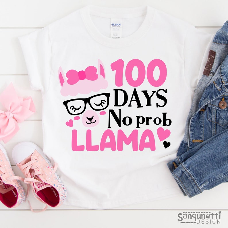Download 100 Days no prob llama svg school cutting file teacher svg | Etsy