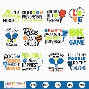 Pickleball SVG Bundle | Fun Pickleball Quotes and Sayings