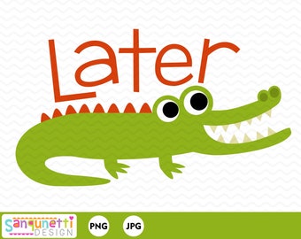 Later gator Alligator Clipart, digital art instant download