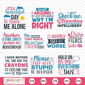 Sarcastische en brutale belettering SVG en clipart, snarky digitale kunst direct downloaden