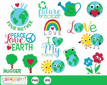 Earth Day Clipart,  environmental digital art