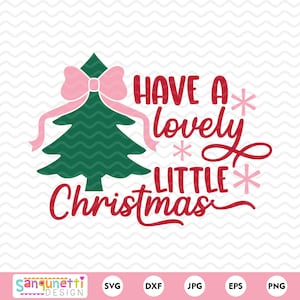 Passez un joli petit Noël SVG | Arbre à noeud rose pour les fêtes de fin d'année
