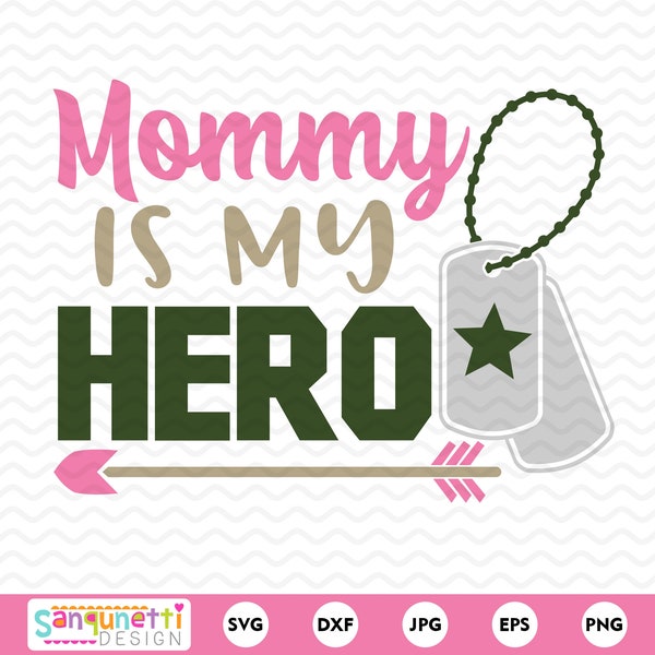 Military Mommy SVG Design - Hero Mom Cut File - Instant Download
