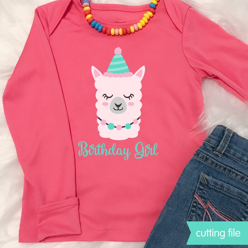 Download Birthday llama svg cutting files cut file for girls | Etsy