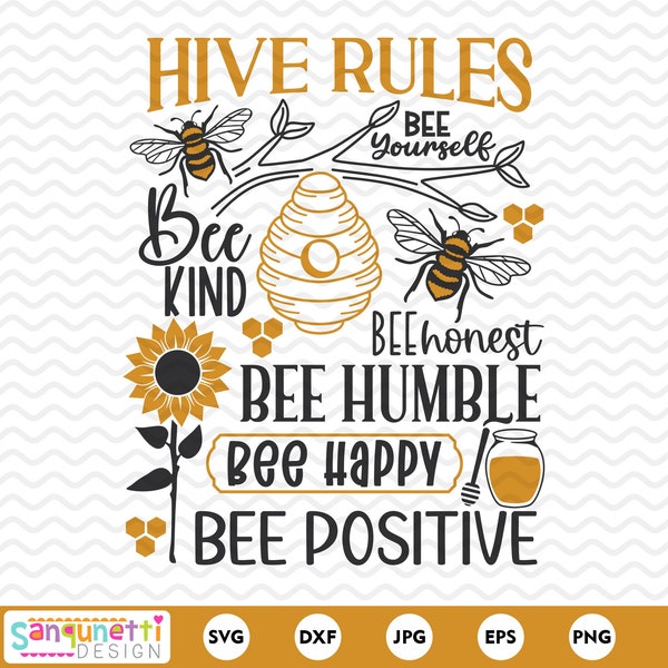 Hive rules SVG | Bees svg sign