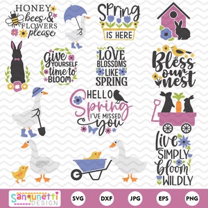 Spring SVG Bundle, Spring Home SVG, spring clipart, spring quotes