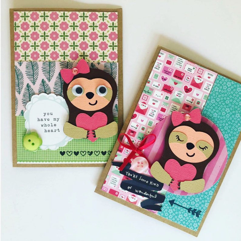 Download Valentine sloth SVG cut file for girls Printable Cutting ...