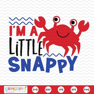 Sono un piccolo granchio scattante in formato SVG, file di taglio estivo e da spiaggia, silhouette e cricut