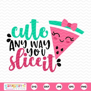 Watermelon SVG, Summer SVG lettering, girls fruit cutting files for silhouette and cricut