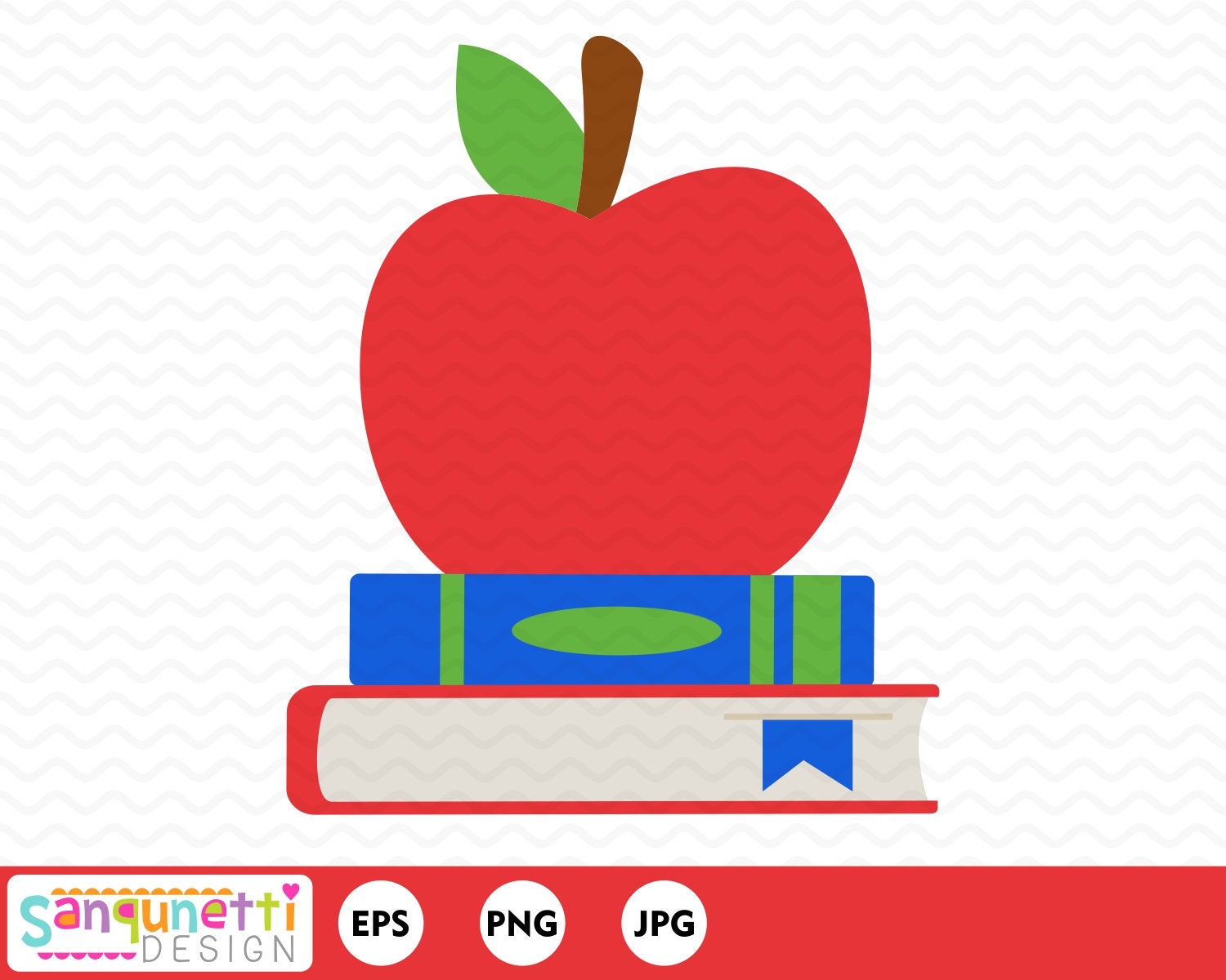 Apple and Books Clipart School or Teacher Digital Art - Etsy Australia