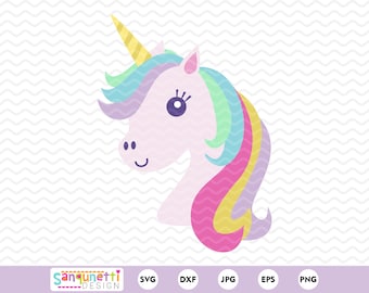 Unicorn Head SVG, unicorn cut file for silhouette and cricut