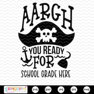 Pirate-themed Back-to-School SVG and PNG Design - School grades SVG