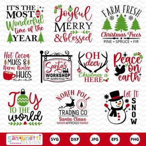 Diseños de Christmas Square SVG, vacaciones de invierno PNG y descarga instantánea de arte digital