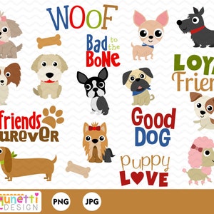 Toy Dog Breed Clipart, arte digital de cachorros y mascotas, descarga instantánea imagen 1