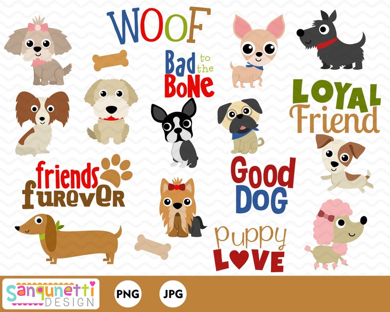 Toy Dog Breed Clipart, arte digital de cachorros y mascotas, descarga instantánea imagen 1