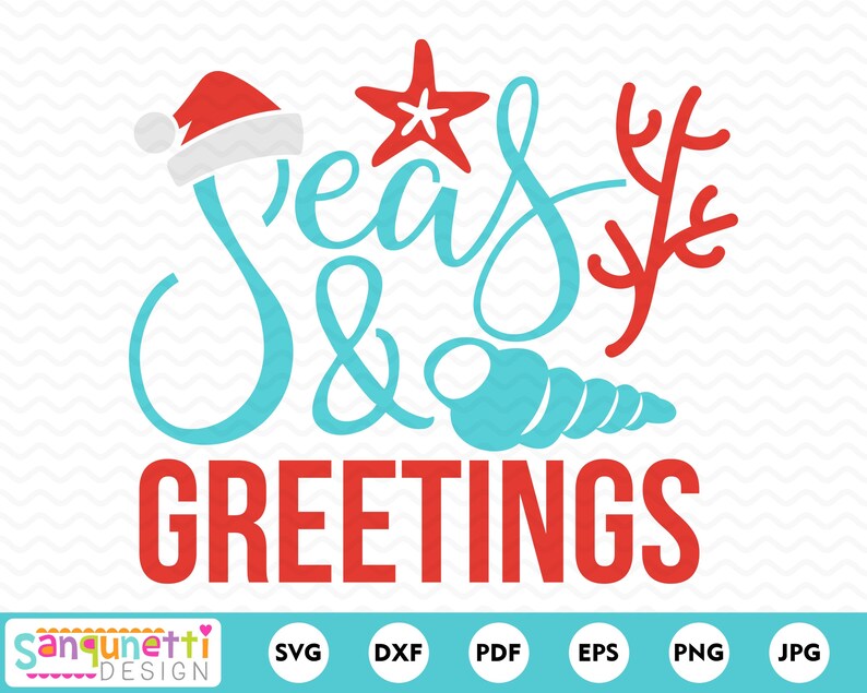 Seas & Greetings SVG coastal christmas SVG beach cut file | Etsy Seas & Greetings SVG coastal christmas SVG beach cut file | Etsy