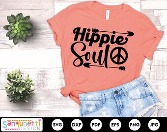 Hippie soul SVG, peace and love svg, boho printable, peace cut file, silhouette and cricut