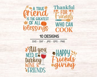 Celebre o Dia de Ação de Graças entre amigos com nosso pacote festivo de arquivos SVG e clipart!