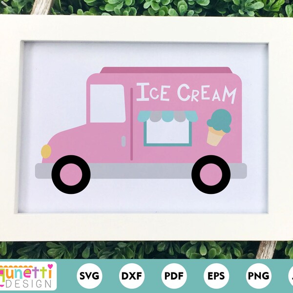 Ice Cream Truck SVG, summer cutting file for silhouette or cricut