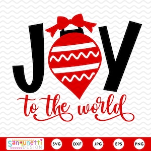 Alegría al mundo SVG, Navidad svg, archivo de corte de adorno, imágenes prediseñadas digitales, silueta y cricut