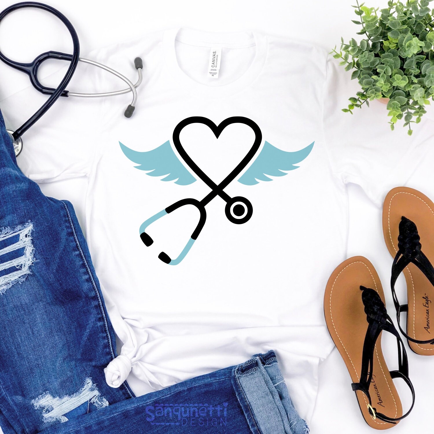 Stethoscope SVG File Nursing Angel Wings Svg Healthcare Svg Etsy
