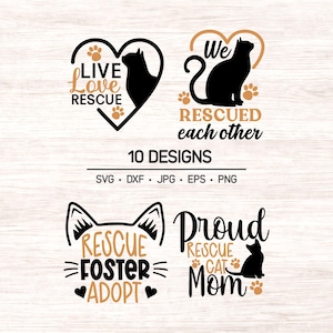 Katzenrettung SVG-Bundle: Katzenliebhaber Clipart (Digitale Dateien)