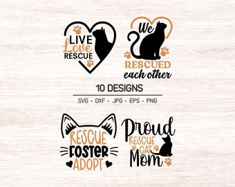 Cat Rescue SVG Bundle: Cat Lover Clipart (Digital Files)