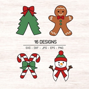 Christmas Side Split Design SVG Bundle: Holiday Bow Clipart (Digital Download)