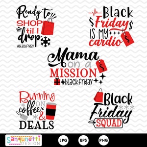 Black Friday Christmas shopping clipart, shop digital art, instant download