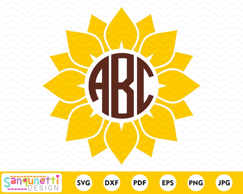 Download Sunflower monogram svg summer flower cut file for ...