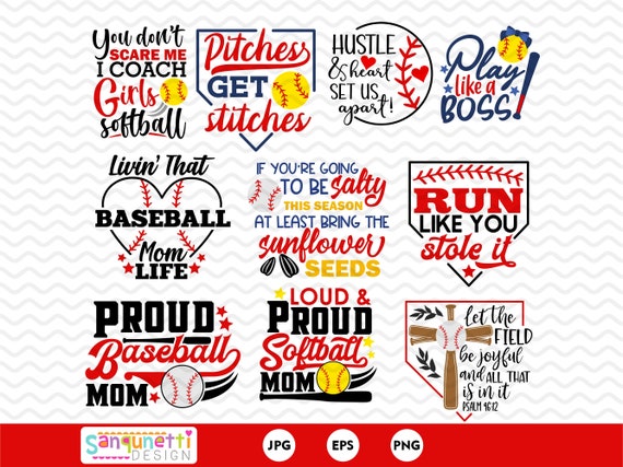 Baseball and Softball clipart , spring sports clipart digital art, instant download