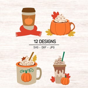 Fall Coffee Clipart, Pumpkin Spice Latte clipart