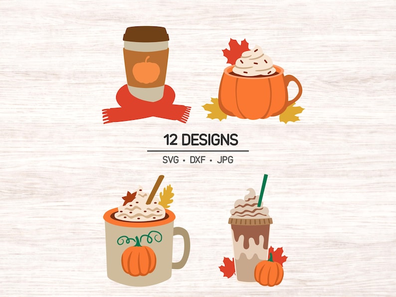 Fall Coffee Clipart, Pumpkin Spice Latte clipart