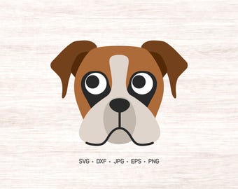 Archivo SVG de perro bóxer, archivo de corte de mascotas para Silhouette y Cricut.
