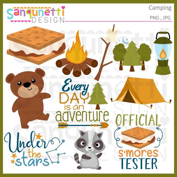 camping clipart camp clipart smores clipart sommer etsy s more clip art