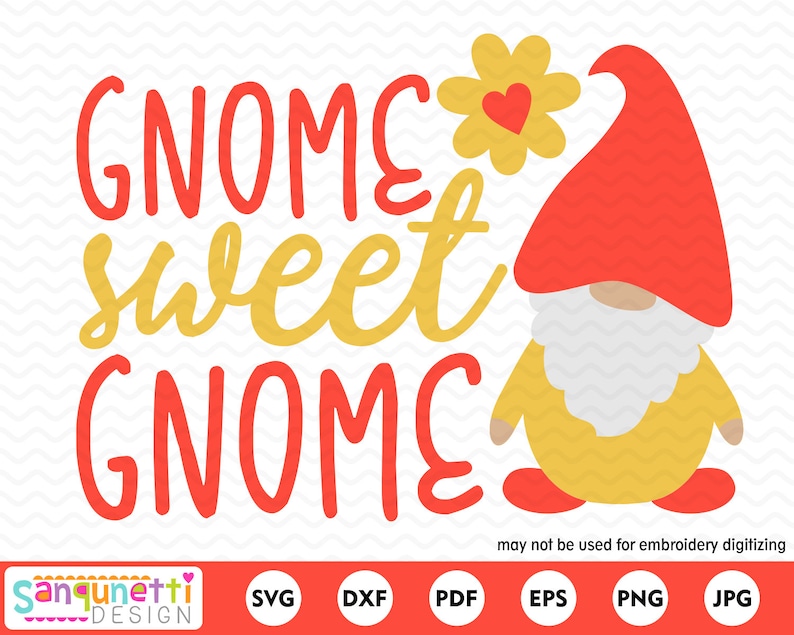 Gnome sweet gnome svg home digital art cutting files for ...