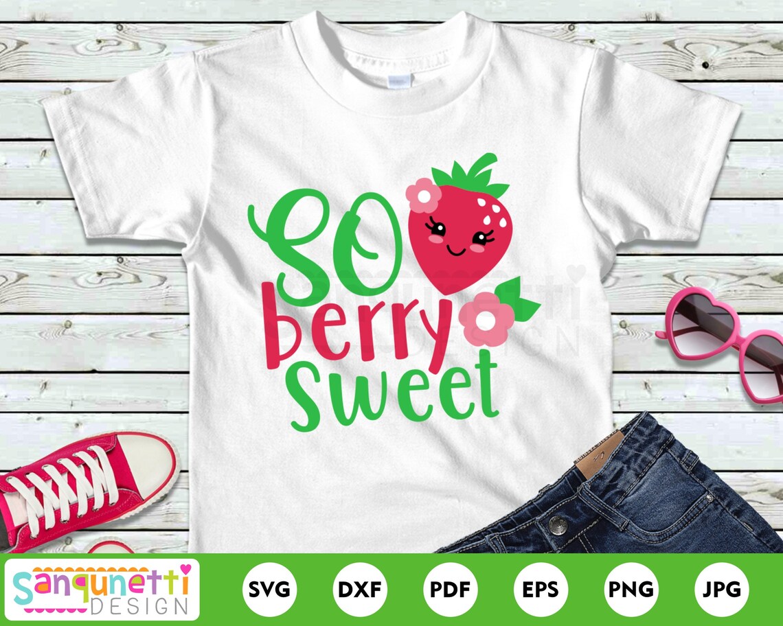 Download So berry sweet SVG strawberry SVG lettering girls fruit | Etsy
