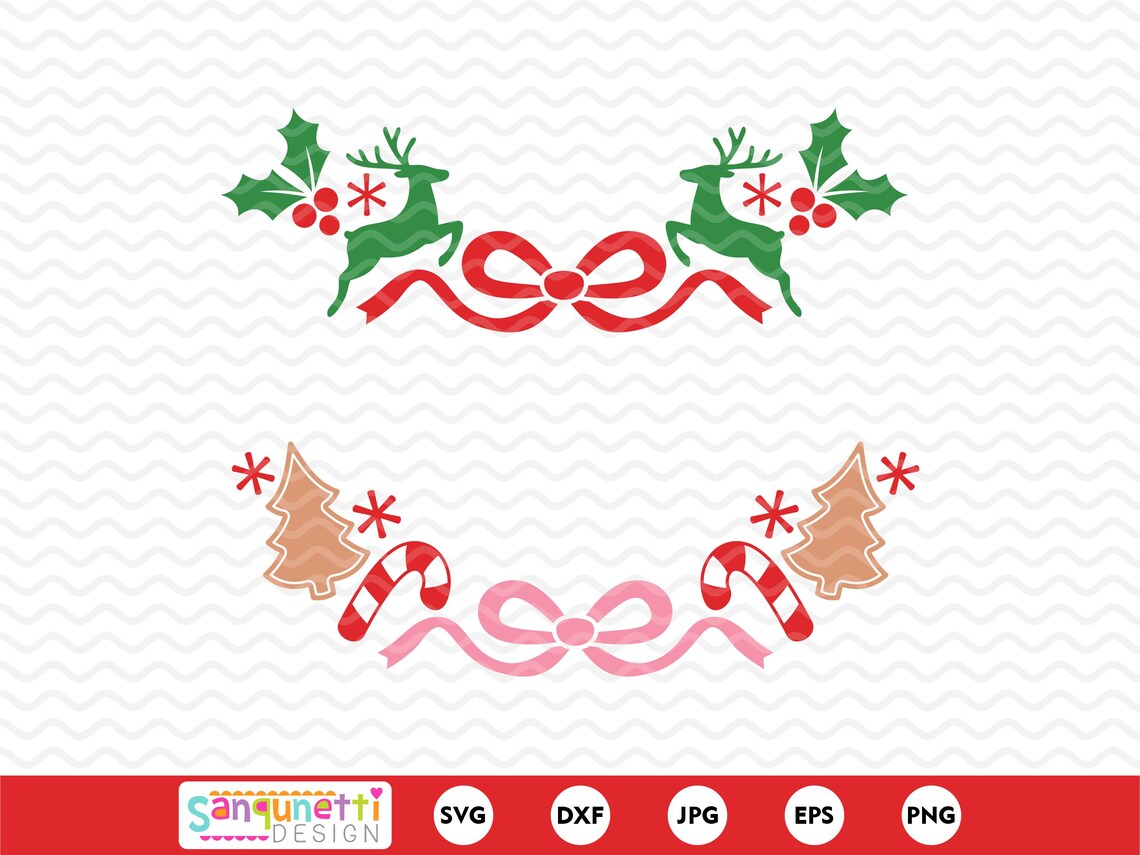 Monogram Divider Christmas Monogram Dividers SVG and PNG | Holiday Borders SVG - Etsy