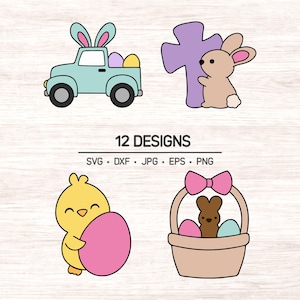 Chunky Easter Clipart Bundle: Bunny & Chick SVG (Digital Download)