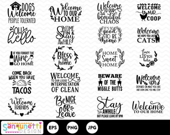 Welcome clipart bundle, welcome sign digital art, home clipart instant download