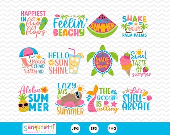 summer sayings clipart, beach clipart, instant download